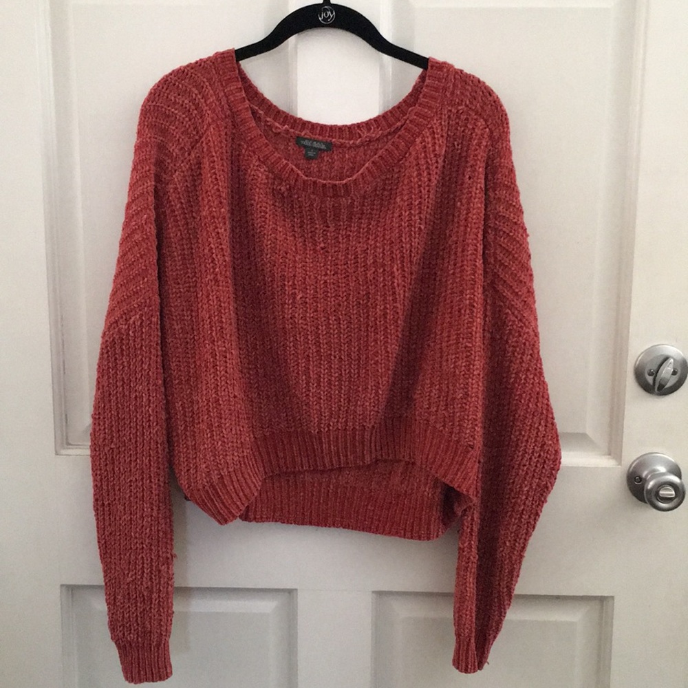 Velvet Crop Cable Knot Sweater